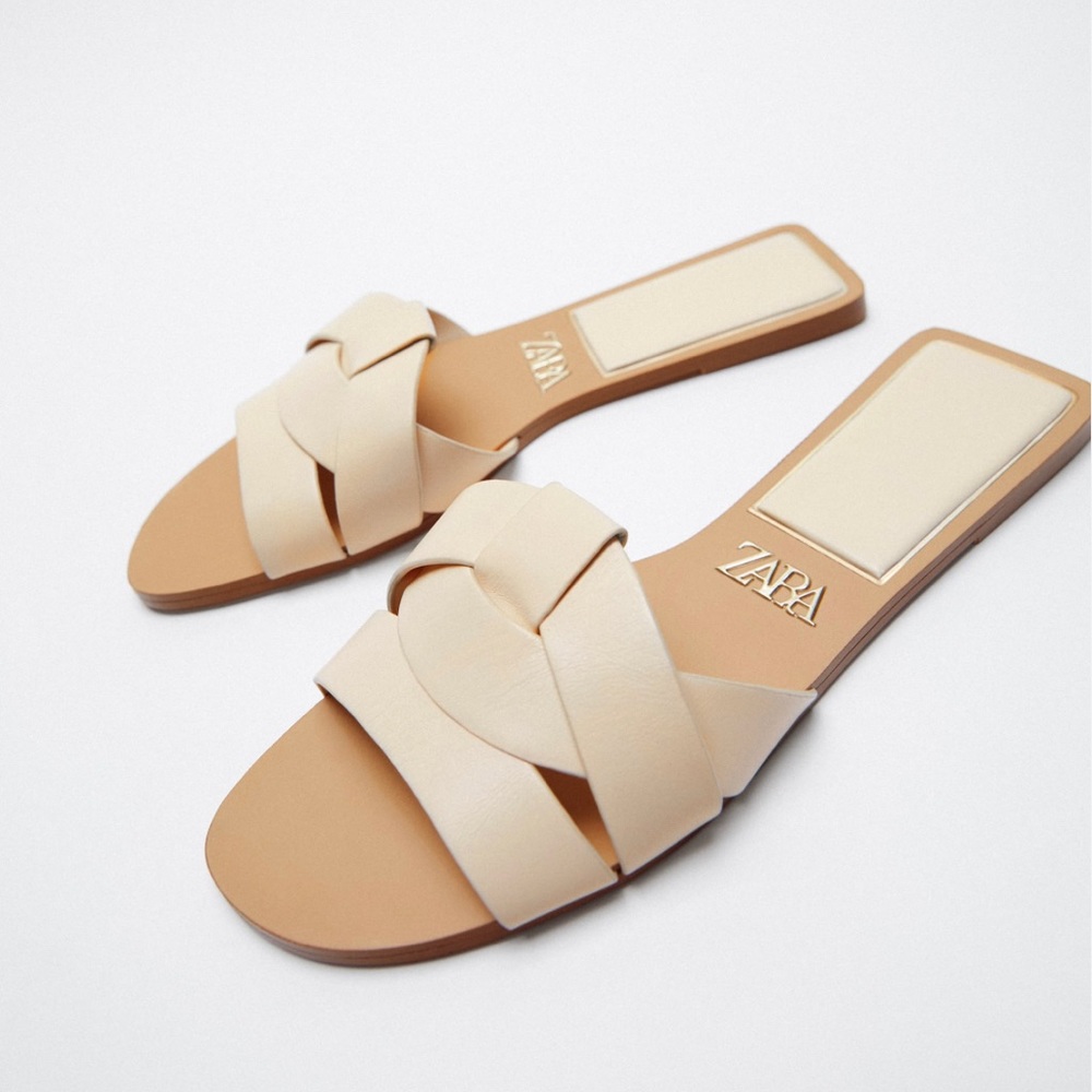 BNNW Zara Low Heeled Crossed Leather Sandal